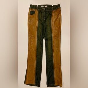 Dior Olive and Tan Denim Jeans